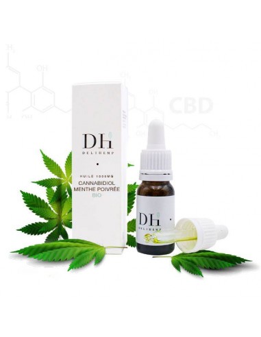 Huile BIO de CBD Menthe 10ml, marque française Deli Hemp