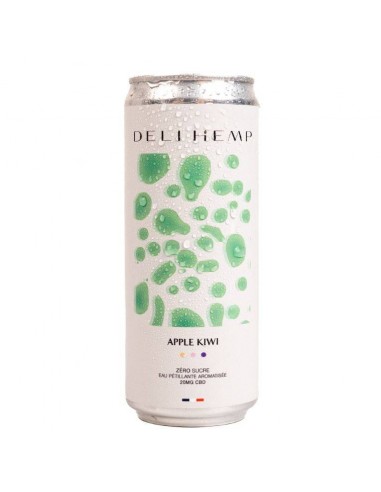 Eau pétillante au CBD Apple Kiwi 20mg de la marque Deli Hemp