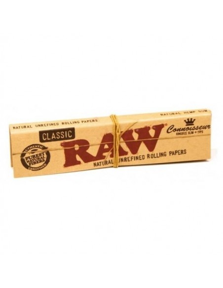 Papier à rouler Classic Kingsize Slim Tips de la marque Raw