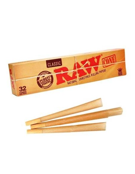 Cône pré-roulé Classic Kingsize en fibre naturelle par Raw